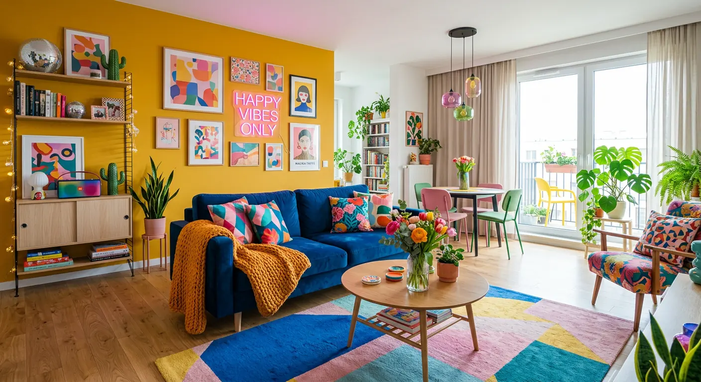 Wnętrze w stylu dopamine decor