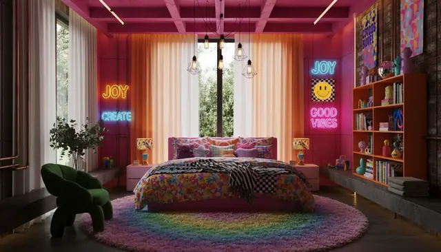 Wnętrze w stylu dopamine decor