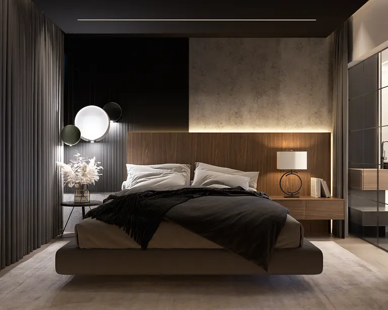 Stylowa sypialnia w quiet luxury z nowoczesnymi akcentami