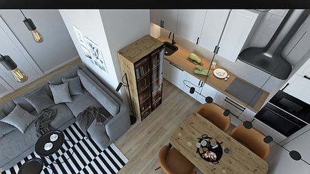 Salon z kuchnią