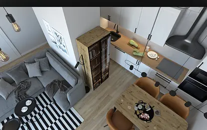 Salon z kuchnią