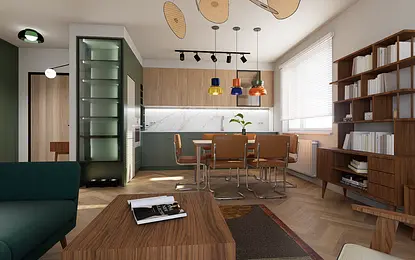 Mieszkanie w stylu mid century modern w Gdyni