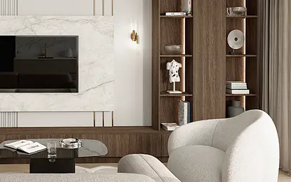 Salon w stylu minimalistycznym z nowoczesnymi meblami i soft minimalizmem.