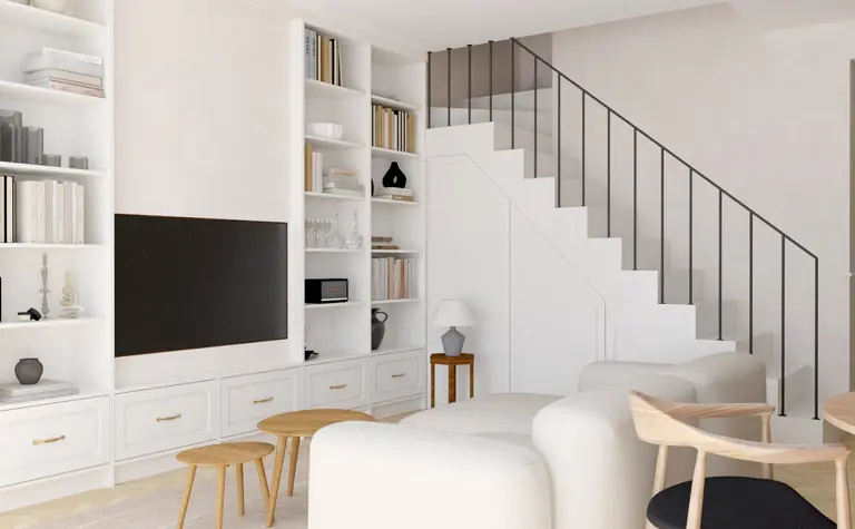 Wnętrze salonu w stylu art deco, minimalistycznym i tradycyjnym z białymi meblami.