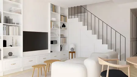 Wnętrze salonu w stylu art deco, minimalistycznym i tradycyjnym z białymi meblami.