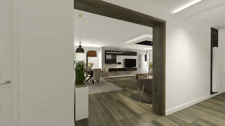 Wnętrze salonu w stylu skandynawskim z elementami soft minimalizmu