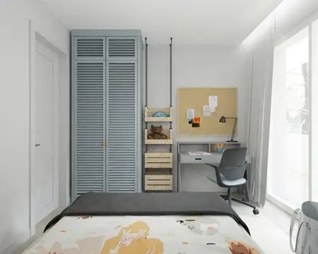 Pokój dziecięcy w stylu boho, vintage i rustykalnym z biurkiem