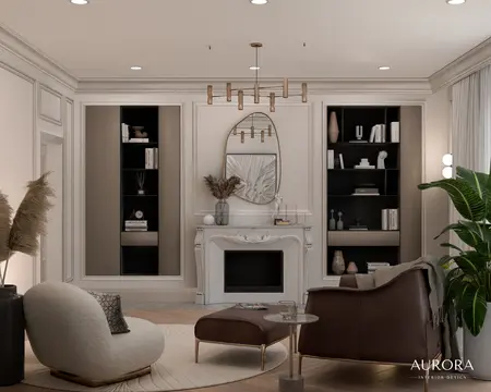 Nowoczesny salon z minimalistycznym wystrojem, meblami w stylu quiet luxury i elementami soft minimalizmu.