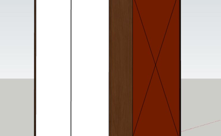 Garderoba z białymi meblami i drewnianymi detalami we współczesnym stylu.