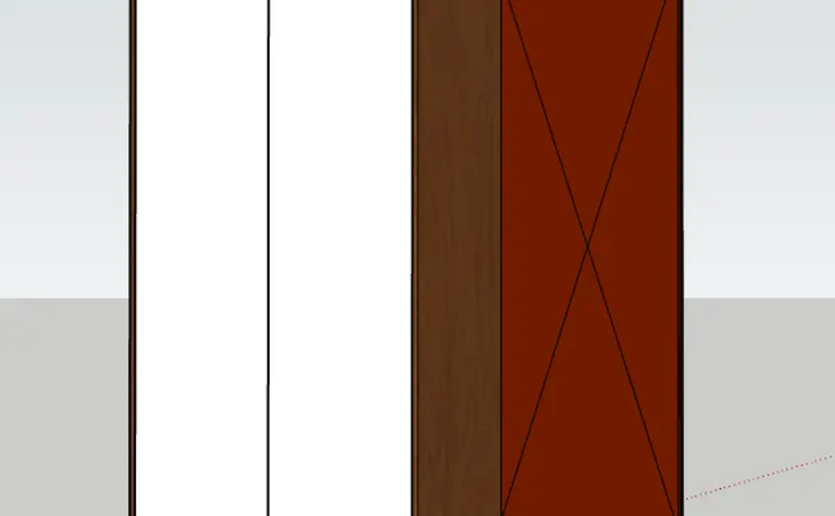 Garderoba z białymi meblami i drewnianymi detalami we współczesnym stylu.