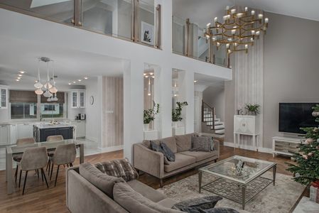 Wnętrze salonu z nowoczesnym designem, quiet luxury i tradycyjnymi akcentami.