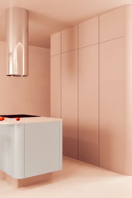 Kuchnia w stylu eklektycznym i minimalistycznym z nowoczesnymi meblami