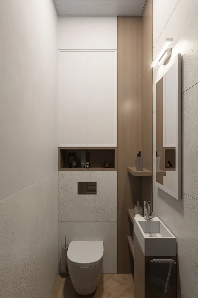 Nowoczesna toaleta w stylu art deco, glamour, soft minimalizm i tradycyjny z białymi meblami.